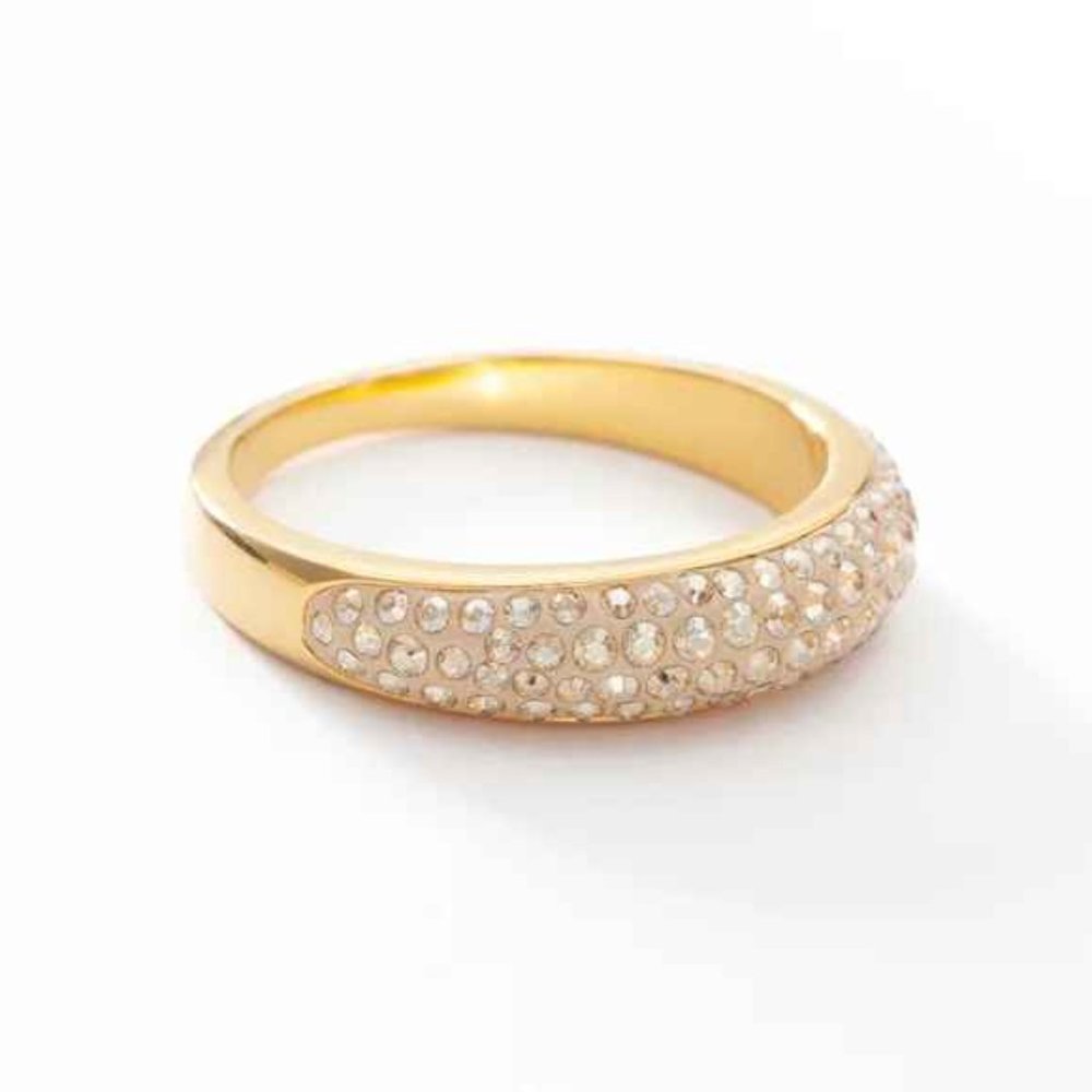 Gold Crystal Pave Women's Ring